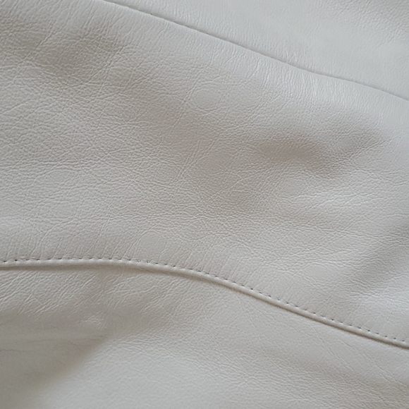 White Fox & Leather Bodycon Jacket - Picture 8 of 10